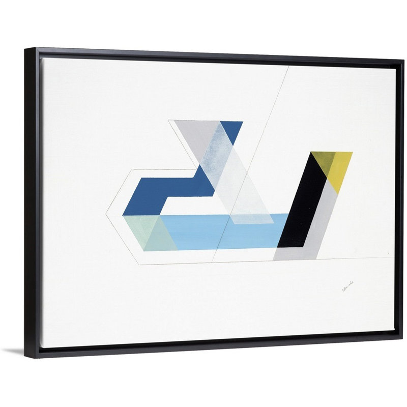« interval notion ii », impression sur toile, H 19,7 po x l 25,7 po x P 1,75 po, Cadre flottant noir