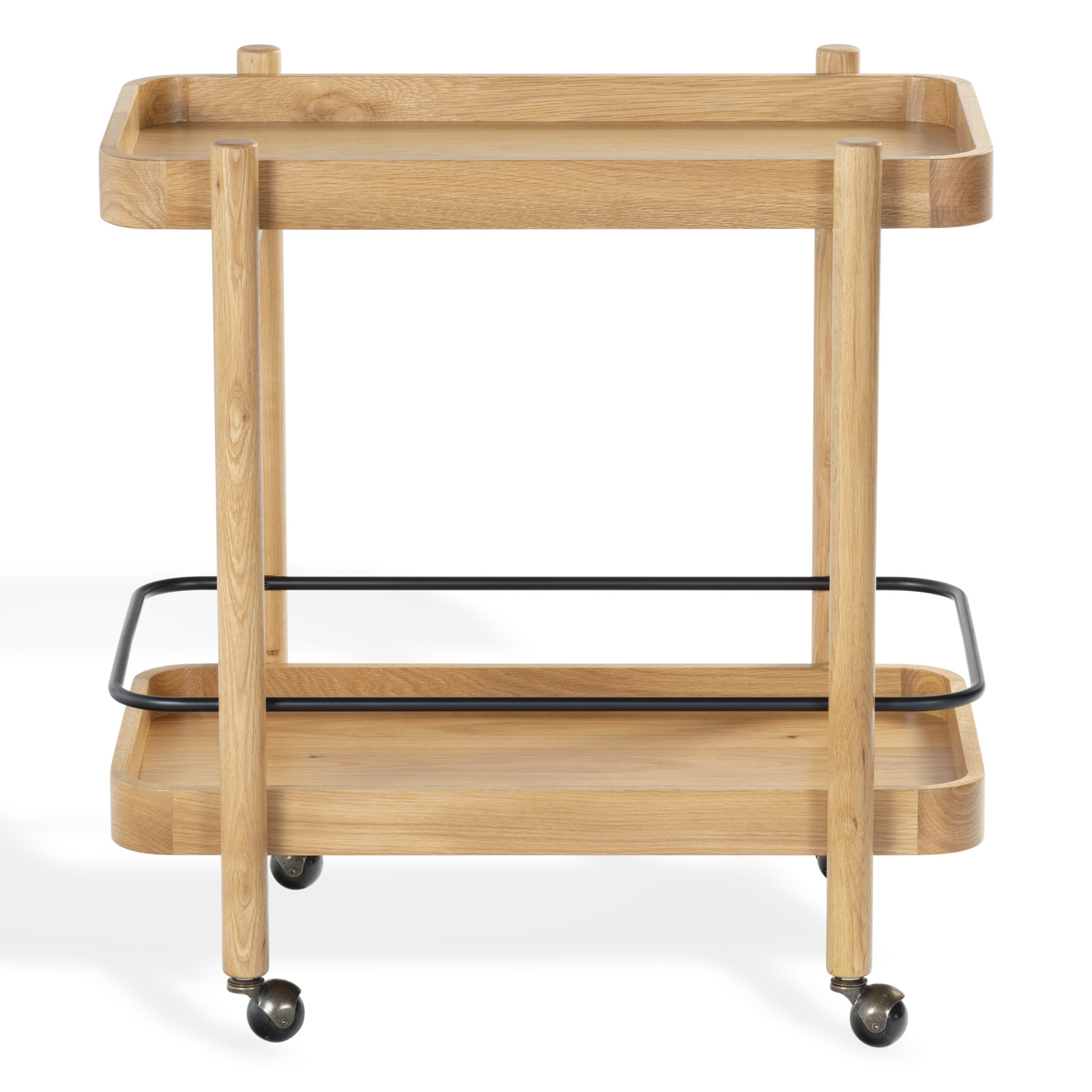 Krystof Wood 2 Shelf Barcart, Natural