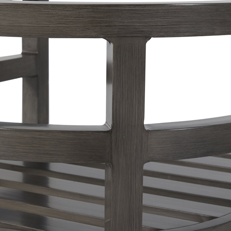 Santa Barbara Aluminum Patio Dining Armchair with Cushion, Welt, Bali Pearl