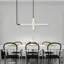 40'' Modern Geometric 2-Light LED Chandelier – Minimalist Linear and Ring Pendant Light for Dining Room, Foyer, or Kitchen – Integrated LED-599706549