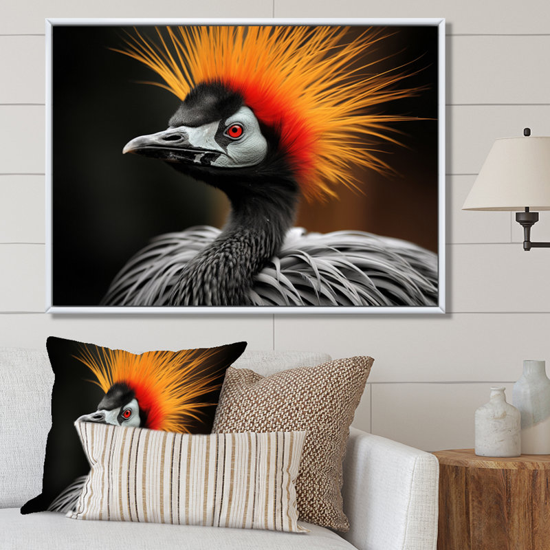 Cranes d'Afrique, beauté II, H 12 po x l 20 po x P 1 po, Cadre flottant blanc
