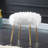 Modern White Faux Fur With Rose-Gold Flared Legs Made Rose Gold Leg Drafts
