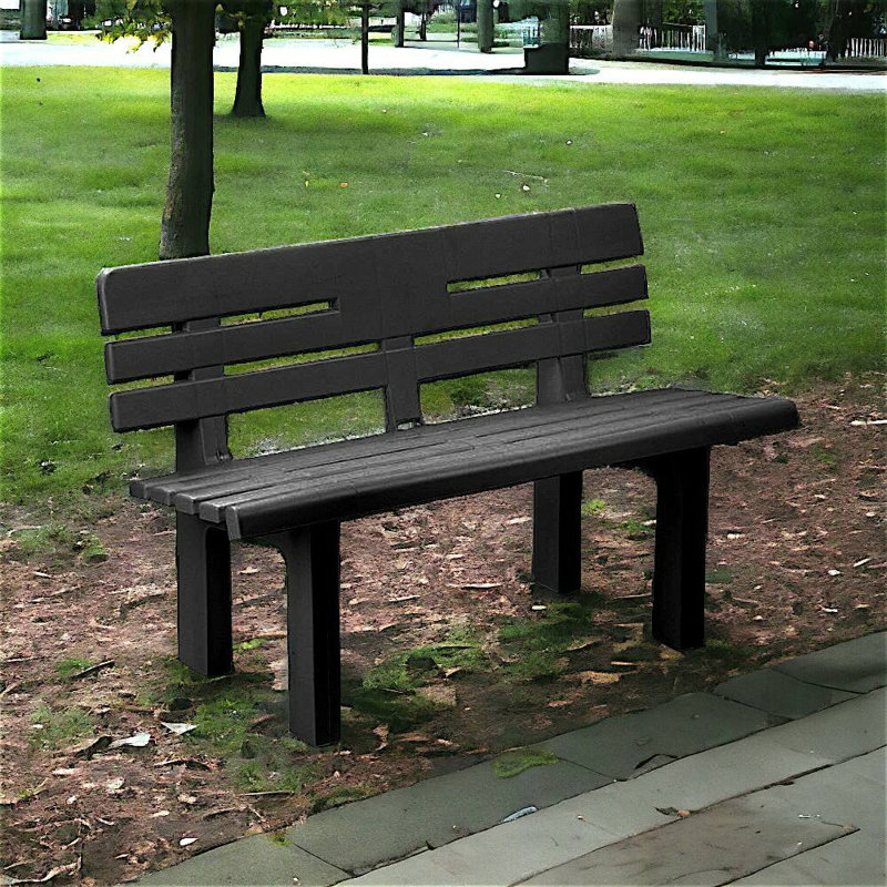 Izabella Plastic Outdoor Bench, Anthracite