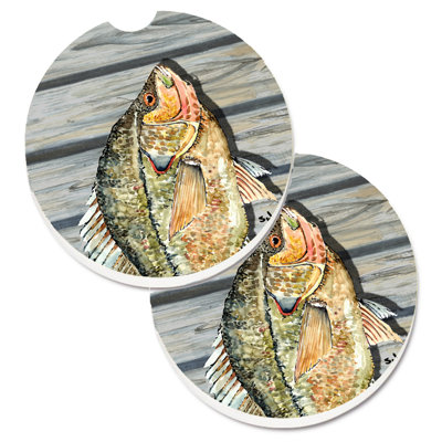 Ceramic Round 2 Piece Car Coaster Set