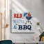 Toile tendue rouge, blanche et barbecue I-Premium Gallery - prête à être accrochée