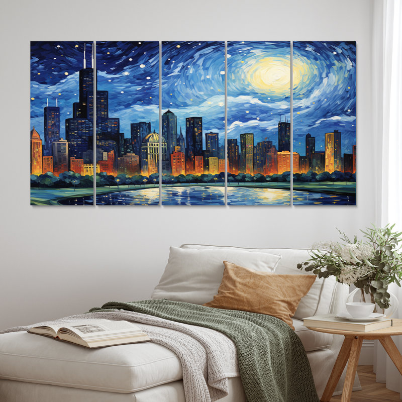 Chicago «The Starry Night on Canvas», reproduction de 5 pièces