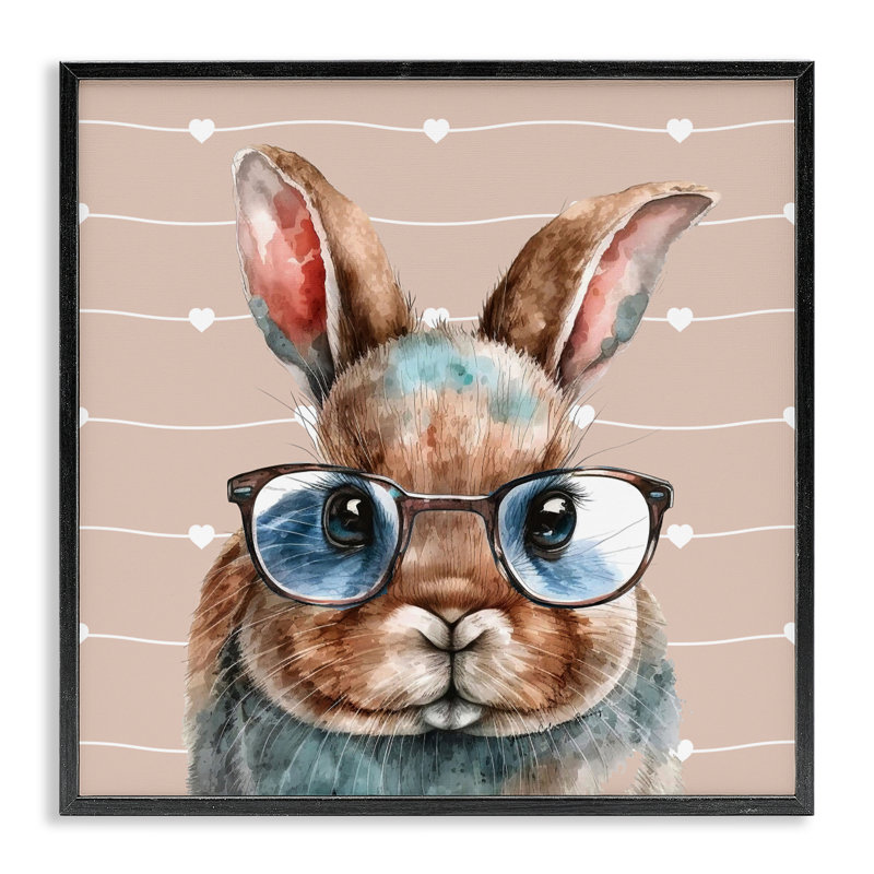 Buster Rabbit, Giclée encadrée noir minuit, H 24 po x l 24 po