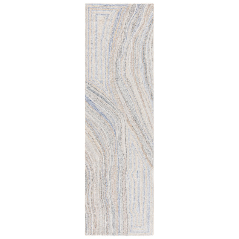 Tapis beige / gris Naaliyah 805, Tapis de couloir 2 pi 3 po x 8 pi