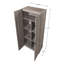 Armoire de rangement moderne Cornelia avec 7 tablettes réglables de couleur grise-1004555062