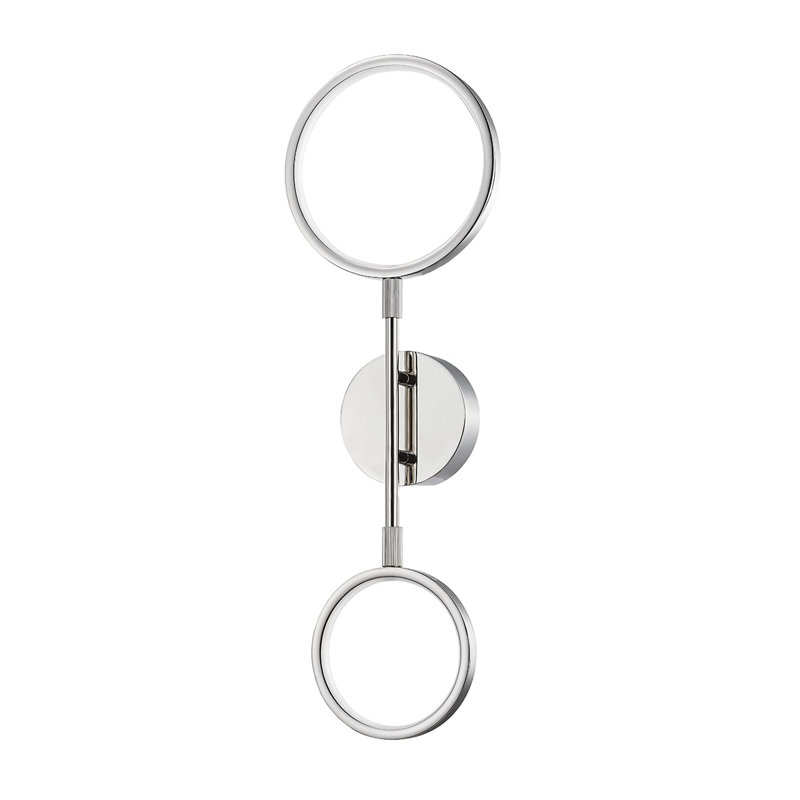 Applique murale intégrée à DEL à intensité variable 8 po Saturn, Nickel poli