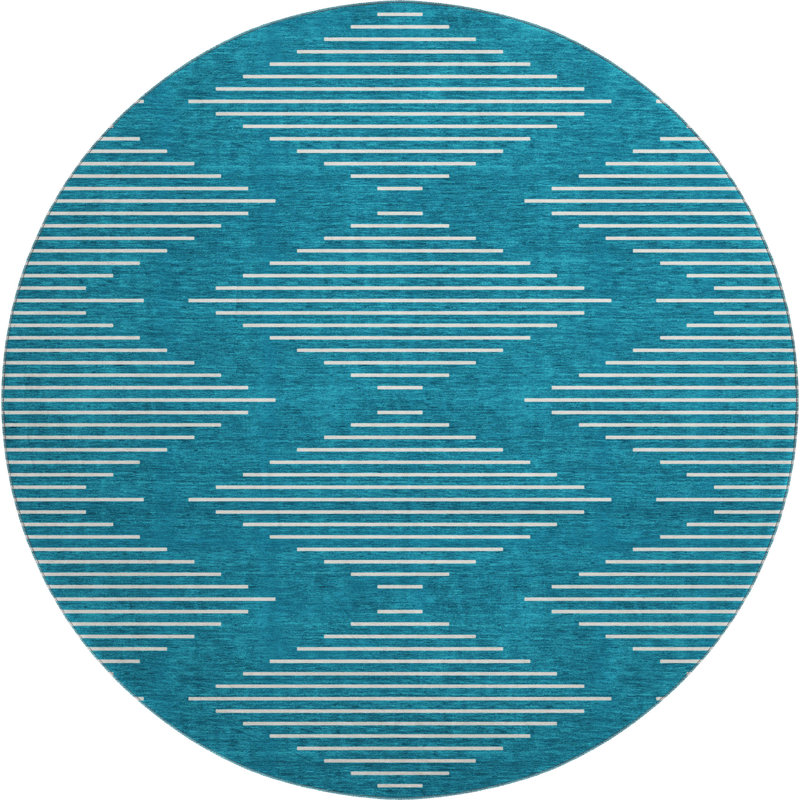Premium Machine Washable Colmenero AMF1016 Geometric Rug, Round 8'