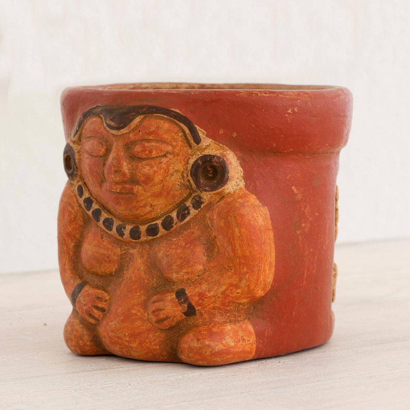 Pot en céramique brun de 3,8 po