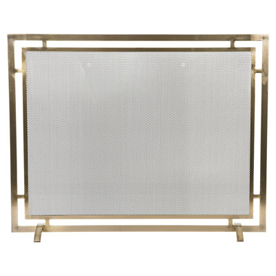 Gatsby Mesh Fireplace Screen - Single Panel, Steel Frame