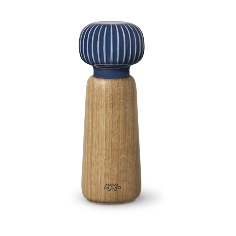 Hammershøi Salt & Pepper Mill, 7.3" H x 2.6" W x 2.6" D, Blue/Natural
