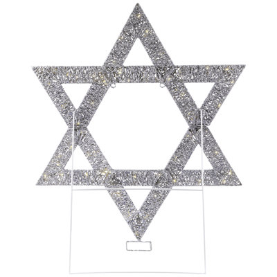 LED Lighted Sequined Star Of David Hanukkah Outdoor Decoration - 36"