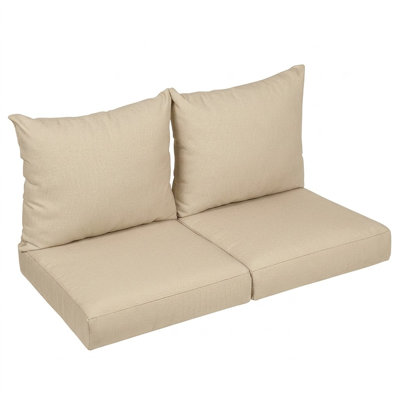 Sunbrella Outdoor Solid Loveseat Pillow and Cushion Set
