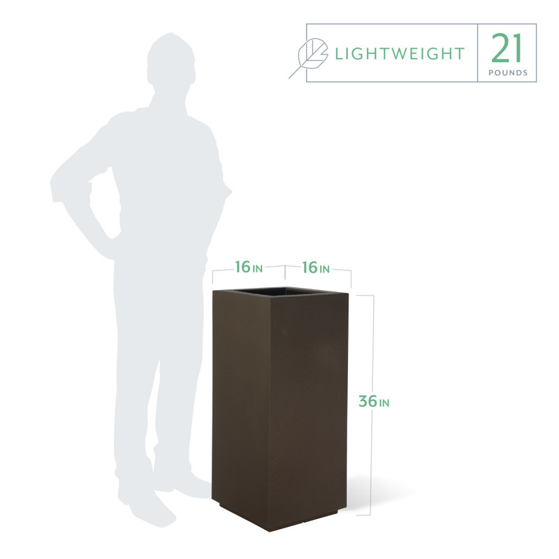 Kensington Tall Planter, Chocolate Brown