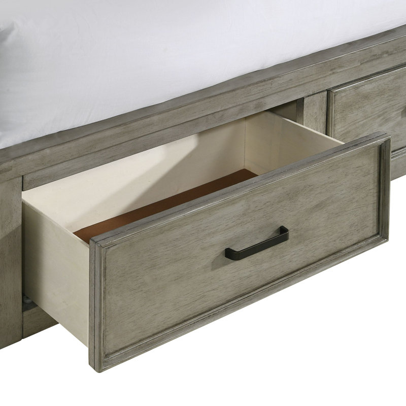 Ensemble de chambre à coucher 3 pièces avec rangement Picket House Furnishings, 3 Pcs: Bed, 2 Nightstands, King, Grey