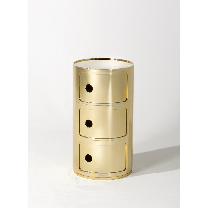 Precious Componibili Round Storage Modules, Gold, 3 Hi