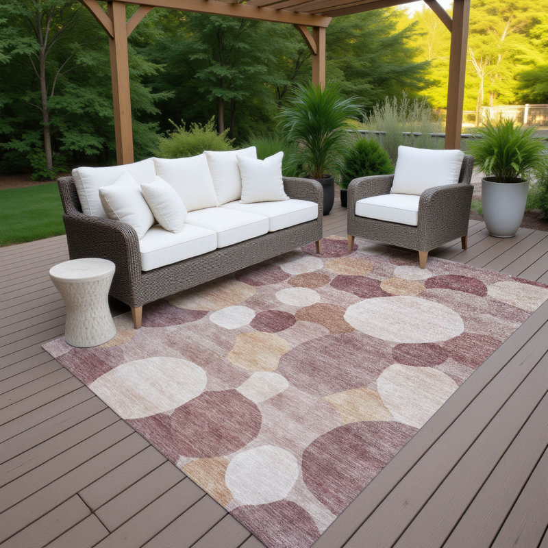 Machine Washable Indoor/Outdoor Jozwiak ACN2375 Geometric Rug, Rectangle 5' x 7'6"