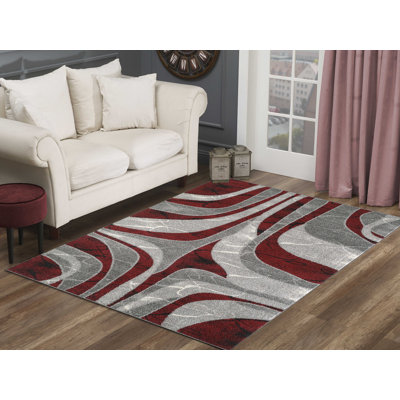Tapis rouge / gris Evgeniy