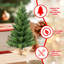 Ensemble de 2 arbres de Noël de table, petits arbres verts artificiels en PVC de 2 pi avec 68 pointes chacun, base en ciment en toile de jute, mini décorations des Fêtes pour bureau, table, bureau et décoration intérieure