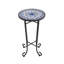 Table d'appoint de patio, bleu et noir