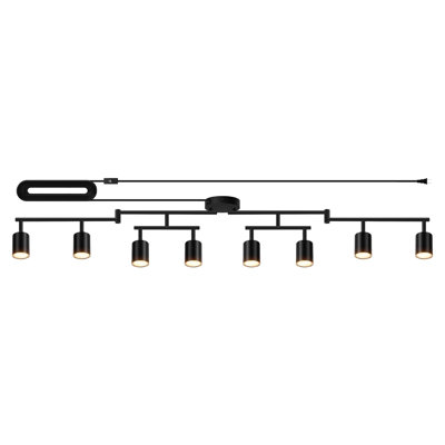 8-Light Plug-In Track Lighting Kit, White, 15FT Cord,NO Bulb