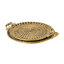 Round Metal Gold Embossed Decorative Trays With Handles