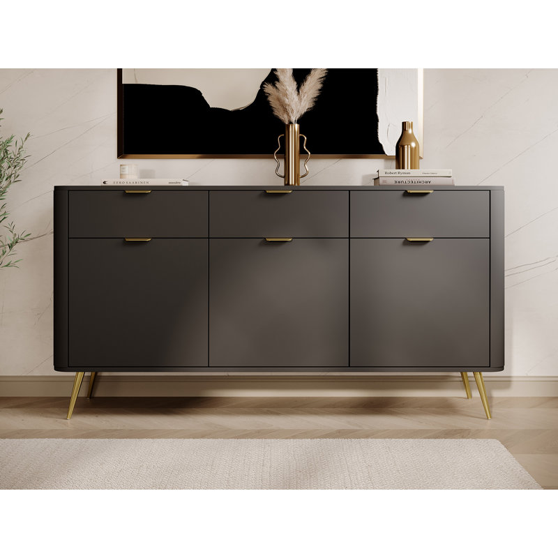 Oval 163.5cm Sideboard, Black