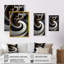 Vitrail doré noir et blanc VI - reproduction sur toile-87394632-87394634