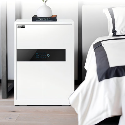 Minimalist White Fingerprint and Password Safe Cabinet