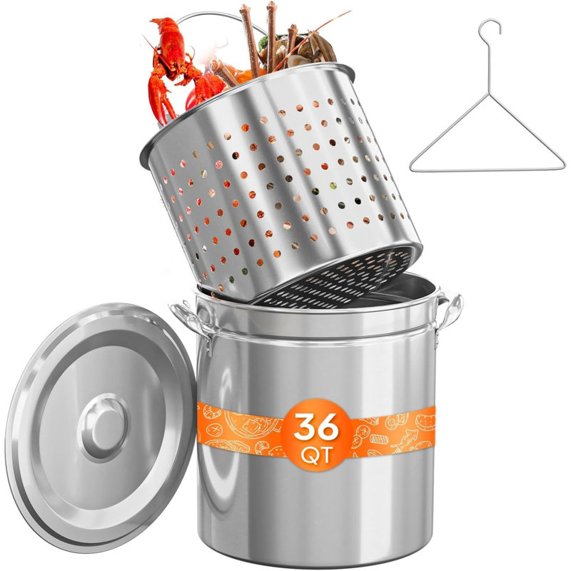 36QT Stainless Steel Seafood Boil Pot
