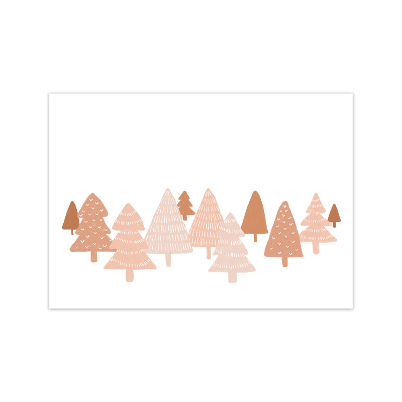 Blush Winter Trees By Orara - Print, No Framed, 59cm H x 42cm W x 1cm D