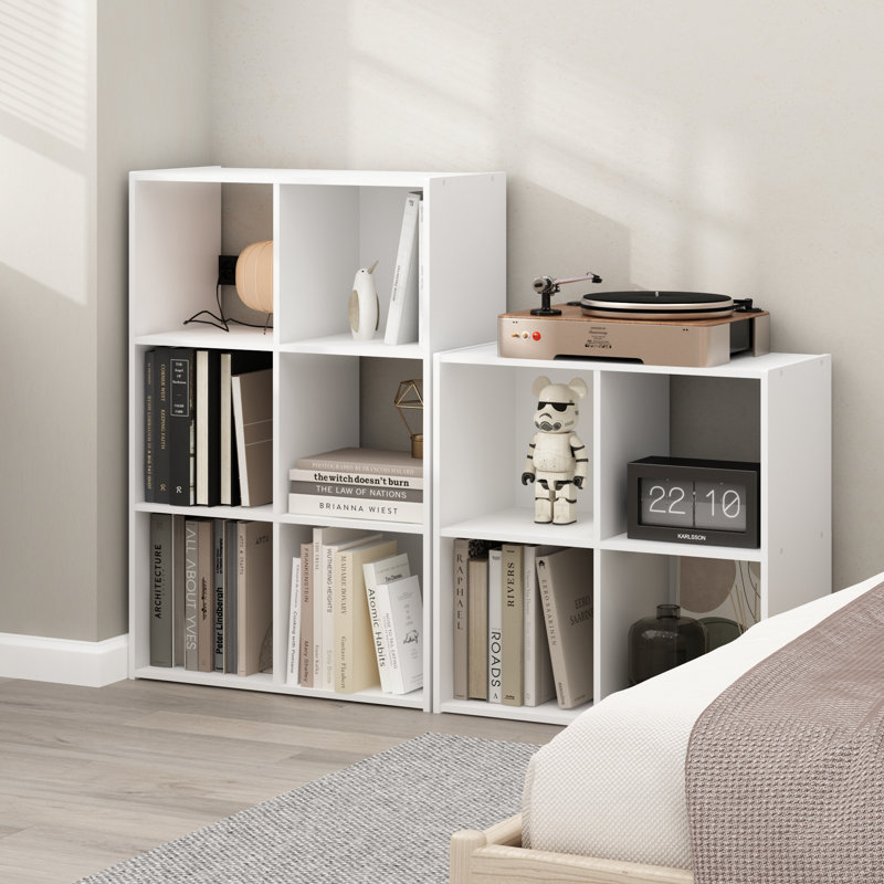 Anzalone Bookcase, White, (6 Shelves) 35.94" H x 24.02" W x 11.61" D