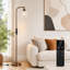 Lampe sur pied arquée à DEL 66 "à intensité variable avec abat-jour en verre et télécommande-129996717
