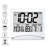 Digital Travel Alarm Clock - Foldable Calendar Temperature Timer LCD Clock with Snooze Mode - Large Number Display, Battery Operated - Compact Desk Clock(Silver, No Backlight)