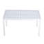 Table de bout blanche moderne de 55 po - table de salle à manger polyvalente intérieure / extérieure, table de patio, table de jardin - plateau de table léger en PP avec pieds en métal pour la cuisine, la cour et les rassemblements de terrasse