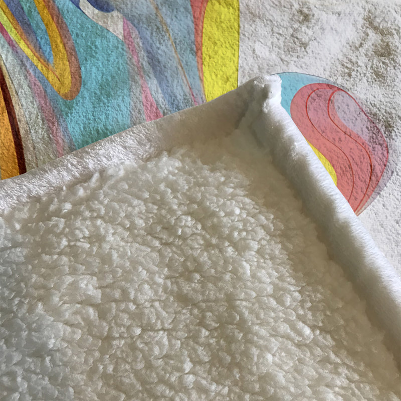 Throw Blanket, 68" W x 80" L, Marble/Abstract, Red/Blue/Yellow/Orange