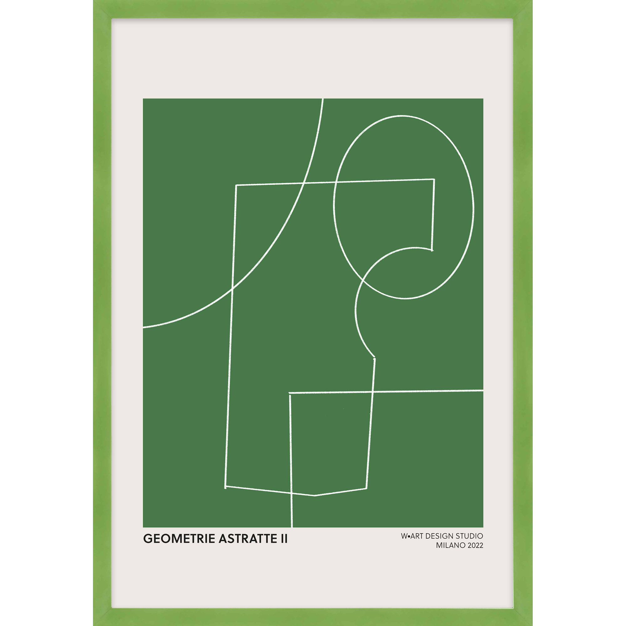Geometric Abstraction In Green by Romina Gadler, Lime Green, 20" H x 14" W x 1.25" D