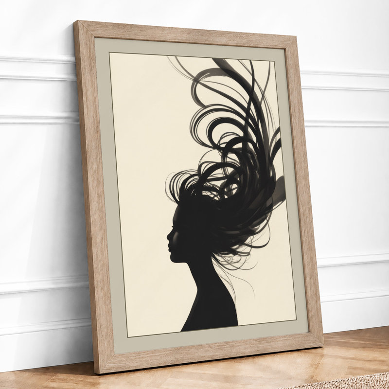 Flowing Hair Profile Minimalist - Print, Oak, A4 - 29.7 x 21.0 cm