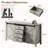  4-piece Farmhouse & Barn Door Design Bedroom Set, King Size, Gray-1432591281-1432591283