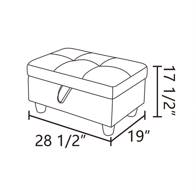 Repose-pieds blanc en similicuir avec rembourrage en mousse et rangement caché - Design moderne, confortable et fonctionnel pour le salon, la chambre à coucher, le bureau