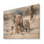 White Tigers Playing In The Snow III - Tiger Animal On Wood Print-1002231644