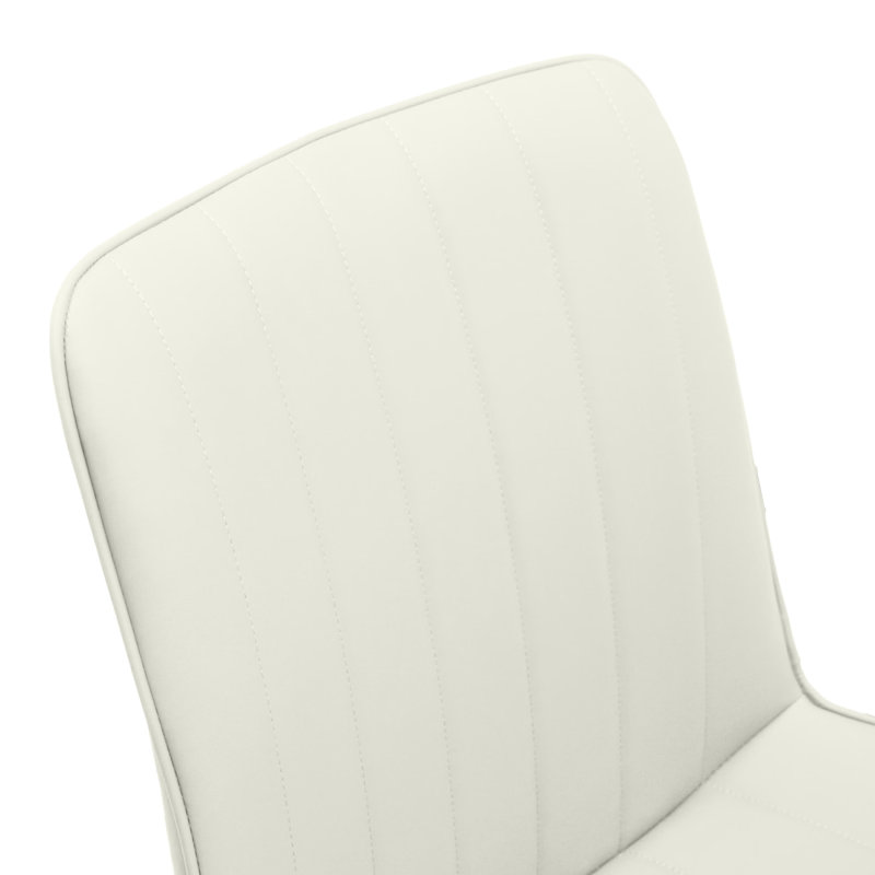 Chaises de salle à manger peu encombrantes, cuir synthétique blanc, style moderne pour la cuisine et la pièce