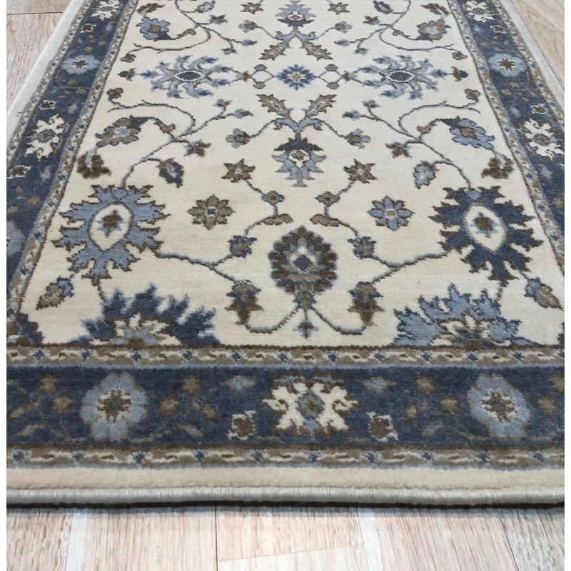 Tapis de couloir oriental traditionnel en laine ivoire 2 pi x 10 pi Oushak
