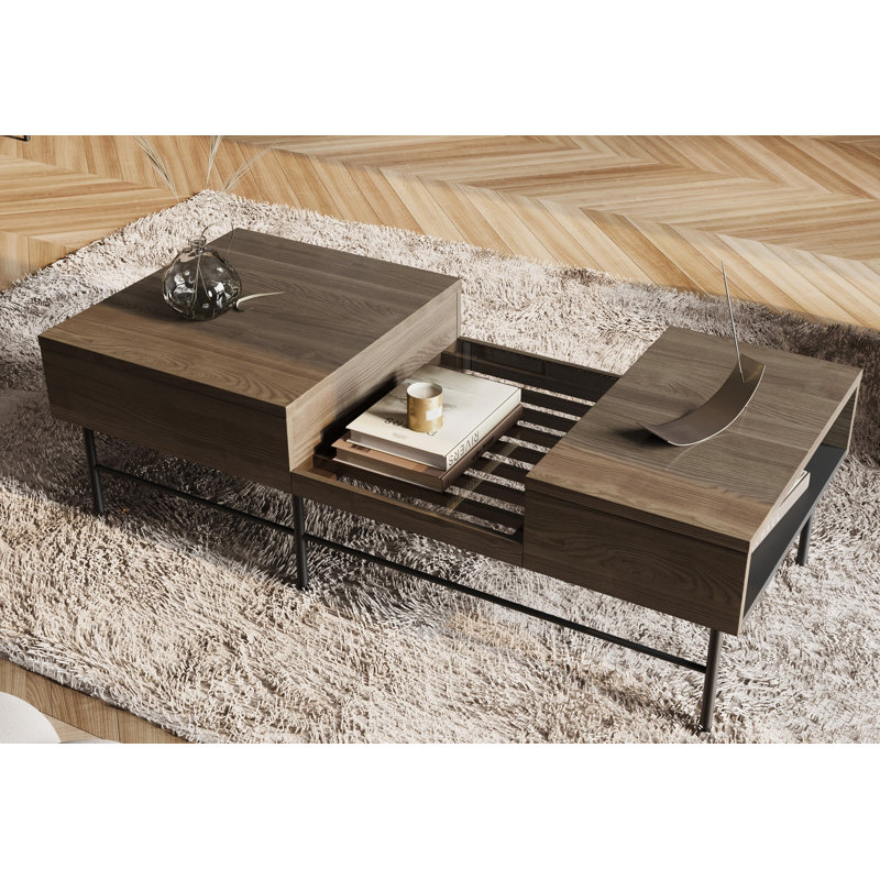 Mascoutah Four Leg Coffee Table with Storage