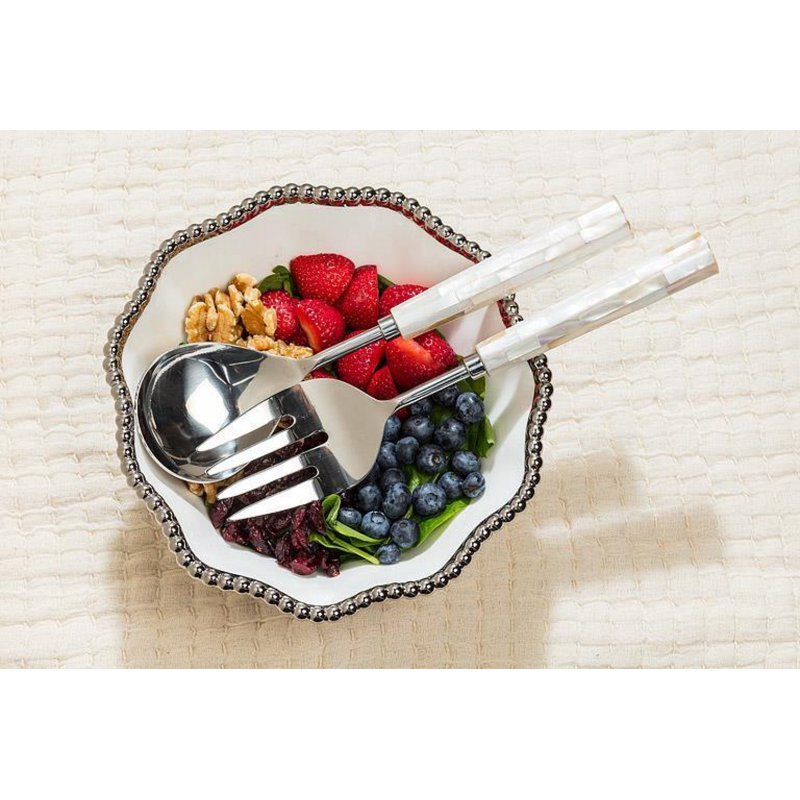 Desserte à fourchette et cuillère, Blanc / argenté