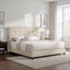 Très grand lit plateforme, capitonné beige Bridgevine Home