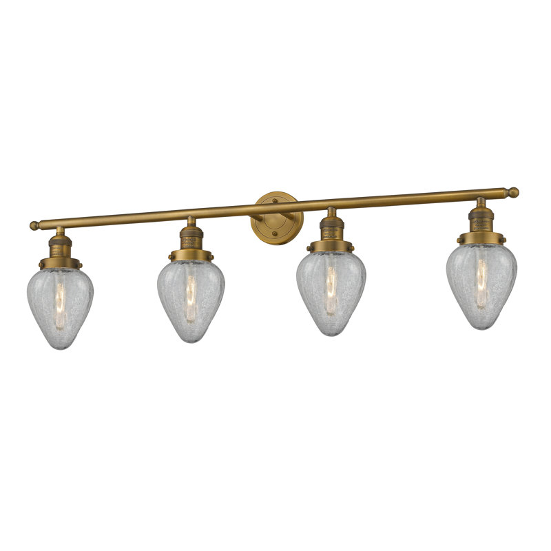 4 - Light Dimmable Vanity Light, Brushed Brass